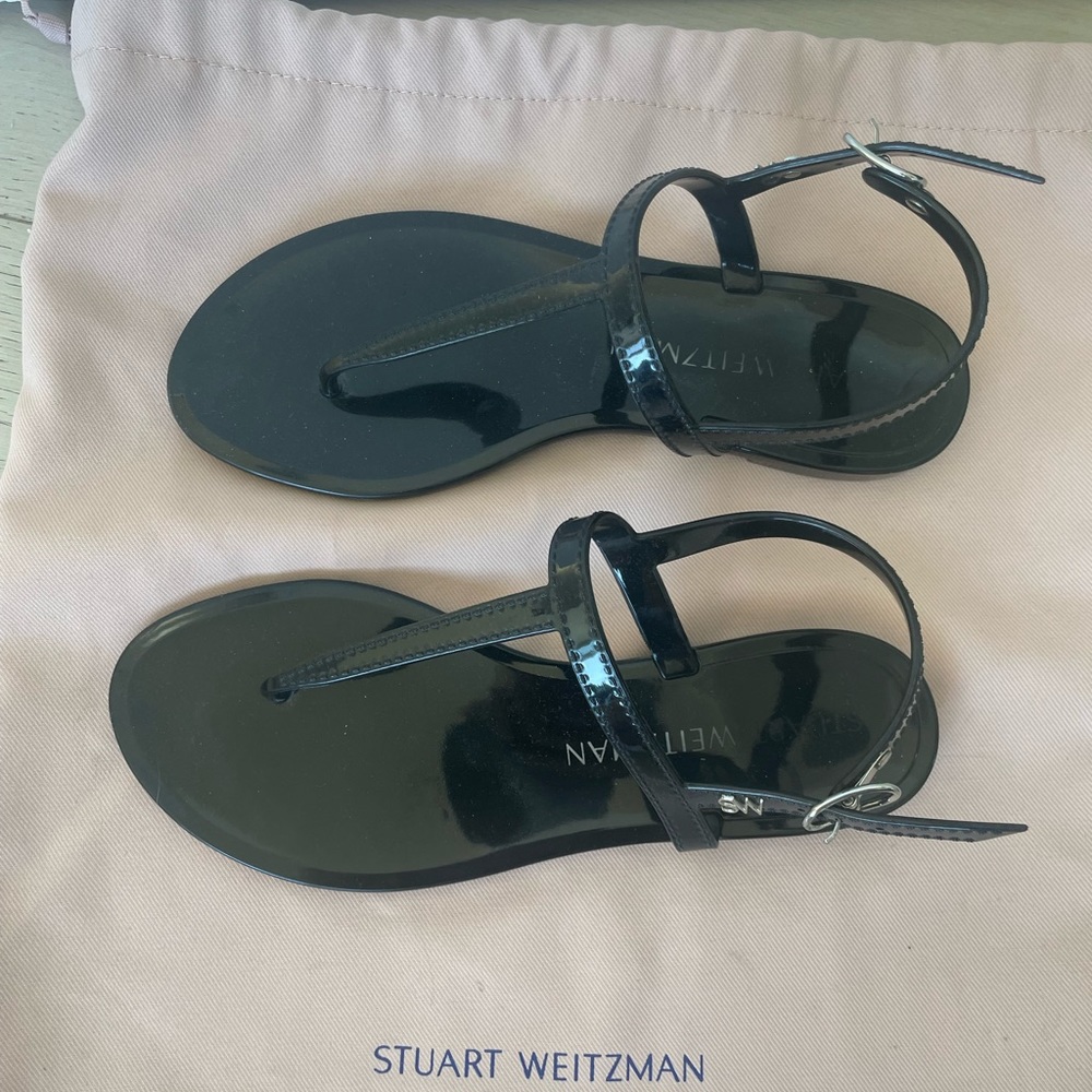 Stuart Weitzman Sallie T-Strap Jelly Sandal (pristine condition)